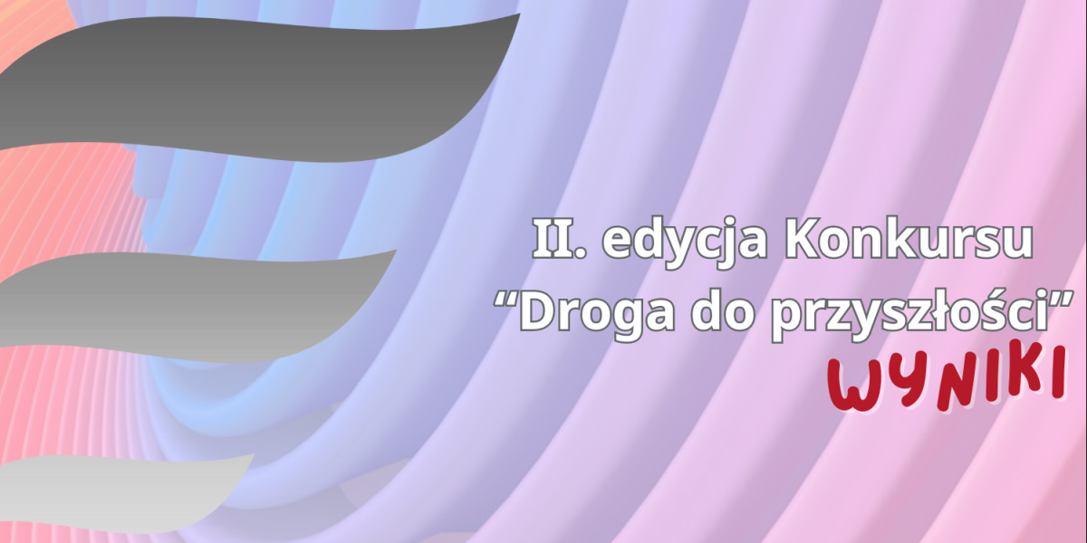 Grafika z logotypami i napisem II edycja Konkursu "Droga do przyszłości" WYNIKI